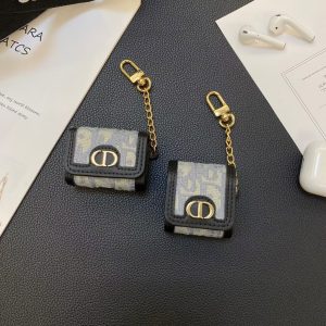 Alternative view of Luxury CD AirPods Case with Stylish Chain Detail