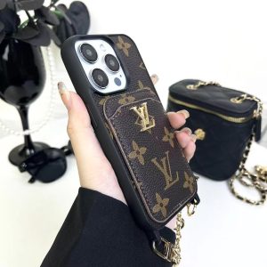 Alternative view of Luxury LV Monogram Chain Wallet Phone Case – Stylish Charm Design with Card Holder