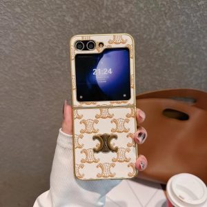 Alternative view of Luxury CL Samsung Z Flip Case with Enhanced Folding Screen Protection