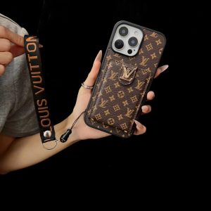 Alternative view of LV Monogrammed iPhone Case with Card Holder and Matching Lanyard Strap
