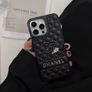 Alternative view of Luxury Quilted CC-Inspired Phone Case with Diamond Accents