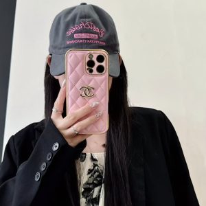 Alternative view of Luxury CC-Inspired Quilted Metallic Frame Phone Case