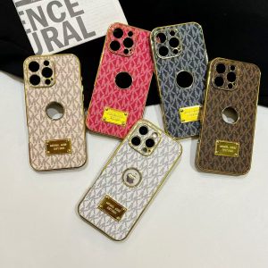 Luxury MK-Inspired Gold Frame iPhone Case