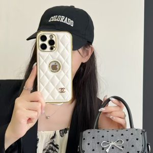 Alternative view of Luxury CC-Inspired Quilted Phone Case with Ring Holder Design