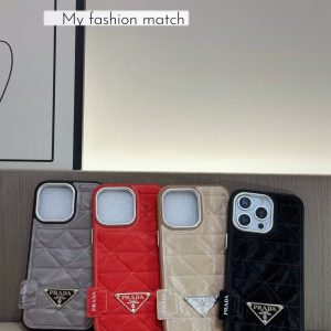 Alternative view of Luxury Quilted Triangle Logo iPhone Case