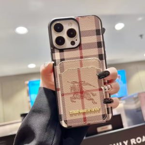 Alternative view of Luxury BUR Card Holder iPhone Case with Classic Pattern