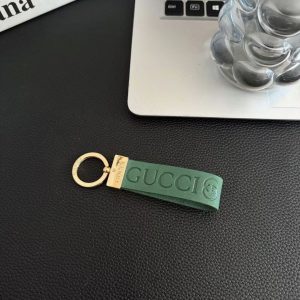 Alternative view of Luxury GG Keychain Strap with Embossed Logo & Gold