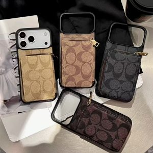 Luxury CO Monogram Wallet Phone Case with Zipper