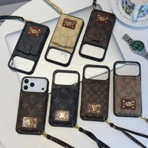 Luxury LV & CO Wallet Strap Phone Case with Logo