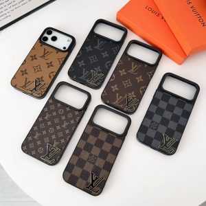 Luxury LV Monogram & Check Pattern Phone Case