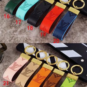 Alternative view of Luxury LV Monogram Keychain Collection – Vibrant Colors with Elegant Gold Hardware