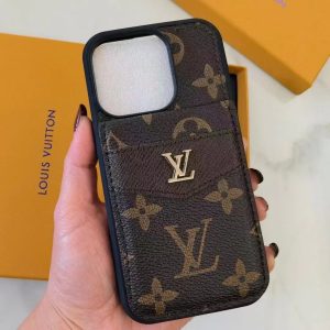 Alternative view of Luxury LV Monogram Wallet iPhone Case with Card Holder