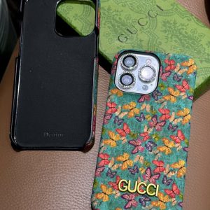 Alternative view of Luxury GG Floral Pattern Phone Case with Gold Logo Accent