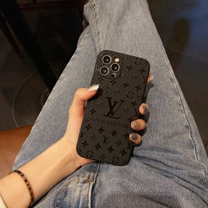 Trendy Luxury LVT All Black iPhone Case