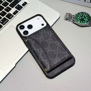 Alternative view of Designer-Inspired Monogram Wallet iPhone Case with Card Holder