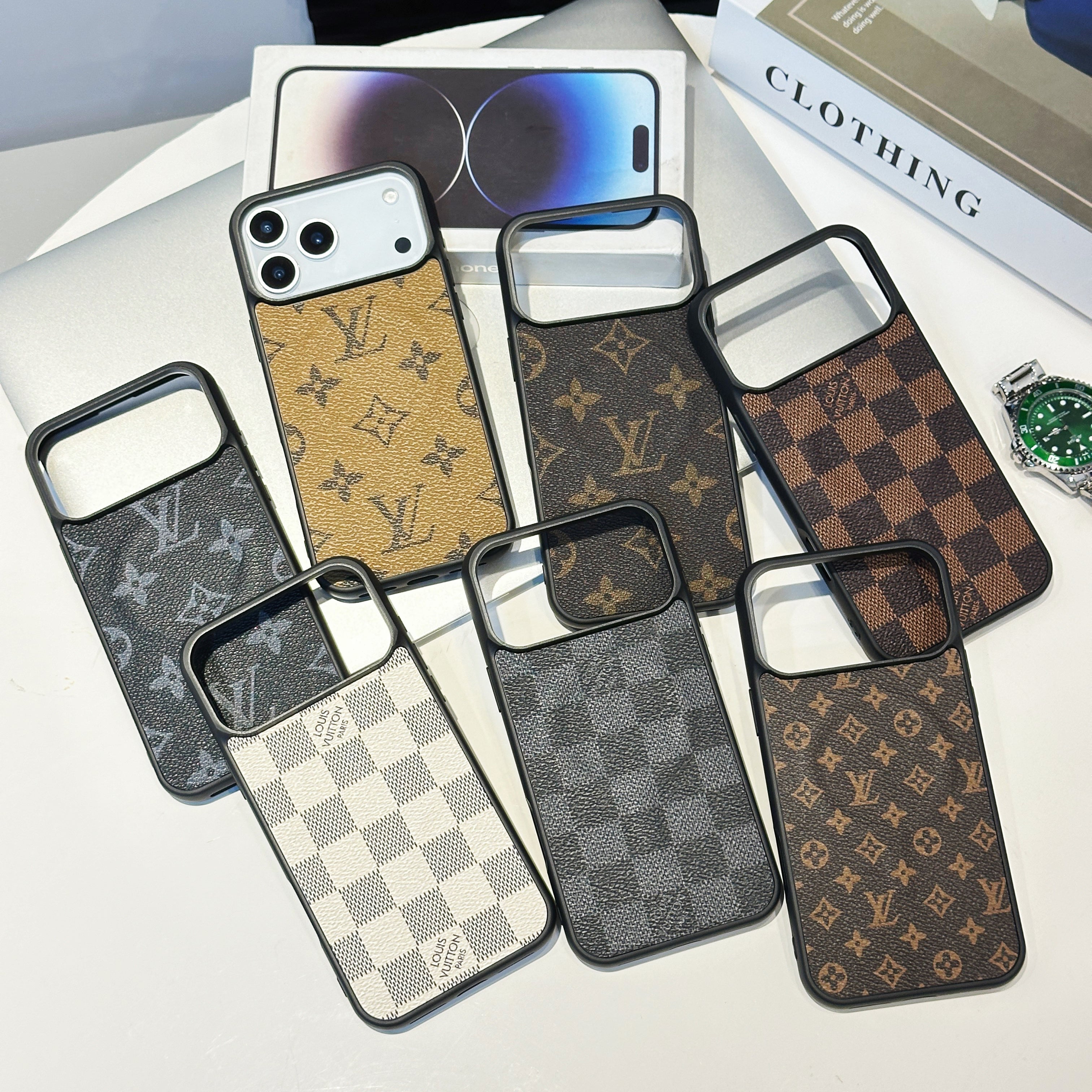 Luxury Monogram & Check Pattern iPhone Case - 画像 (11)