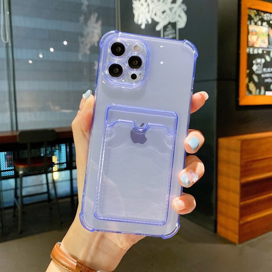 Shockproof Soft Phone Case with Transparent Card Holder - 画像 (2)