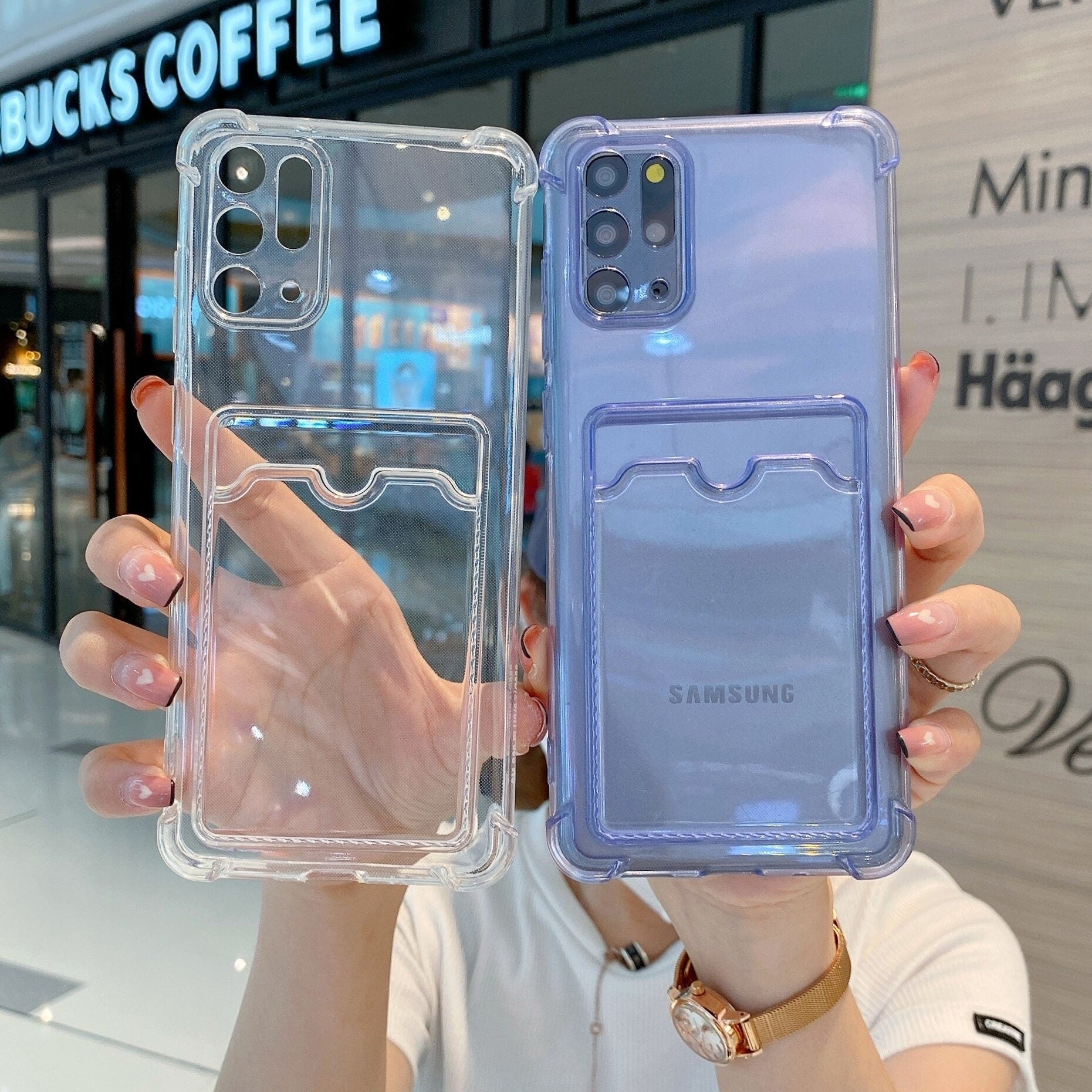 Shockproof Soft Phone Case with Transparent Card Holder